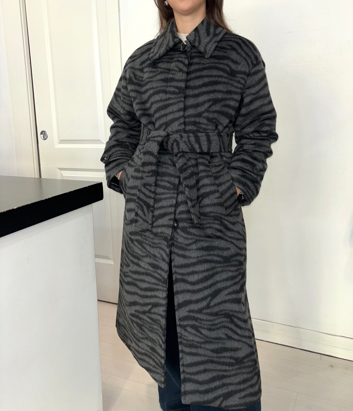 Cappotto Animalier Grigio iBlues