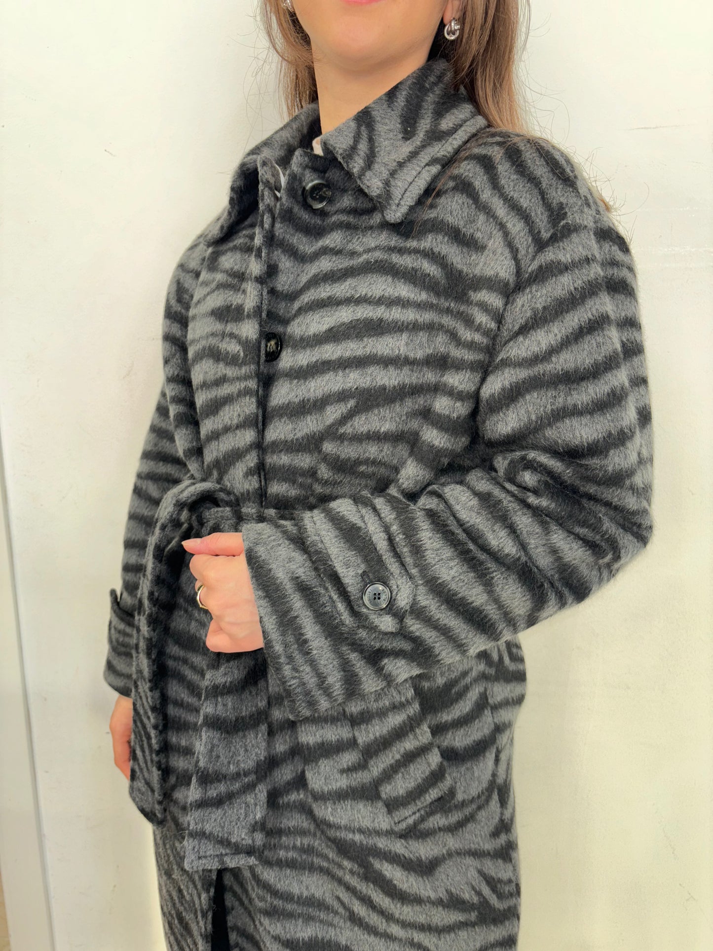 Cappotto Animalier Grigio iBlues
