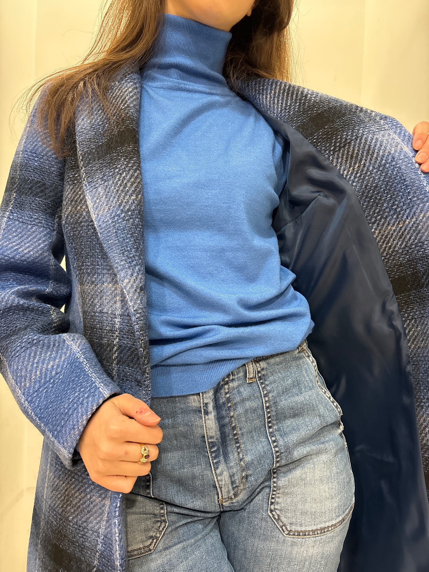 Cappotto check monopetto SANGERMANO