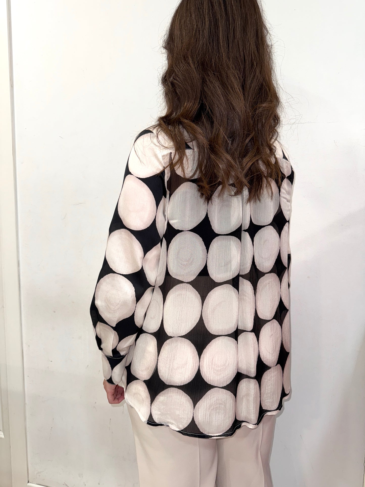 Camicia a pois doppio tessuto