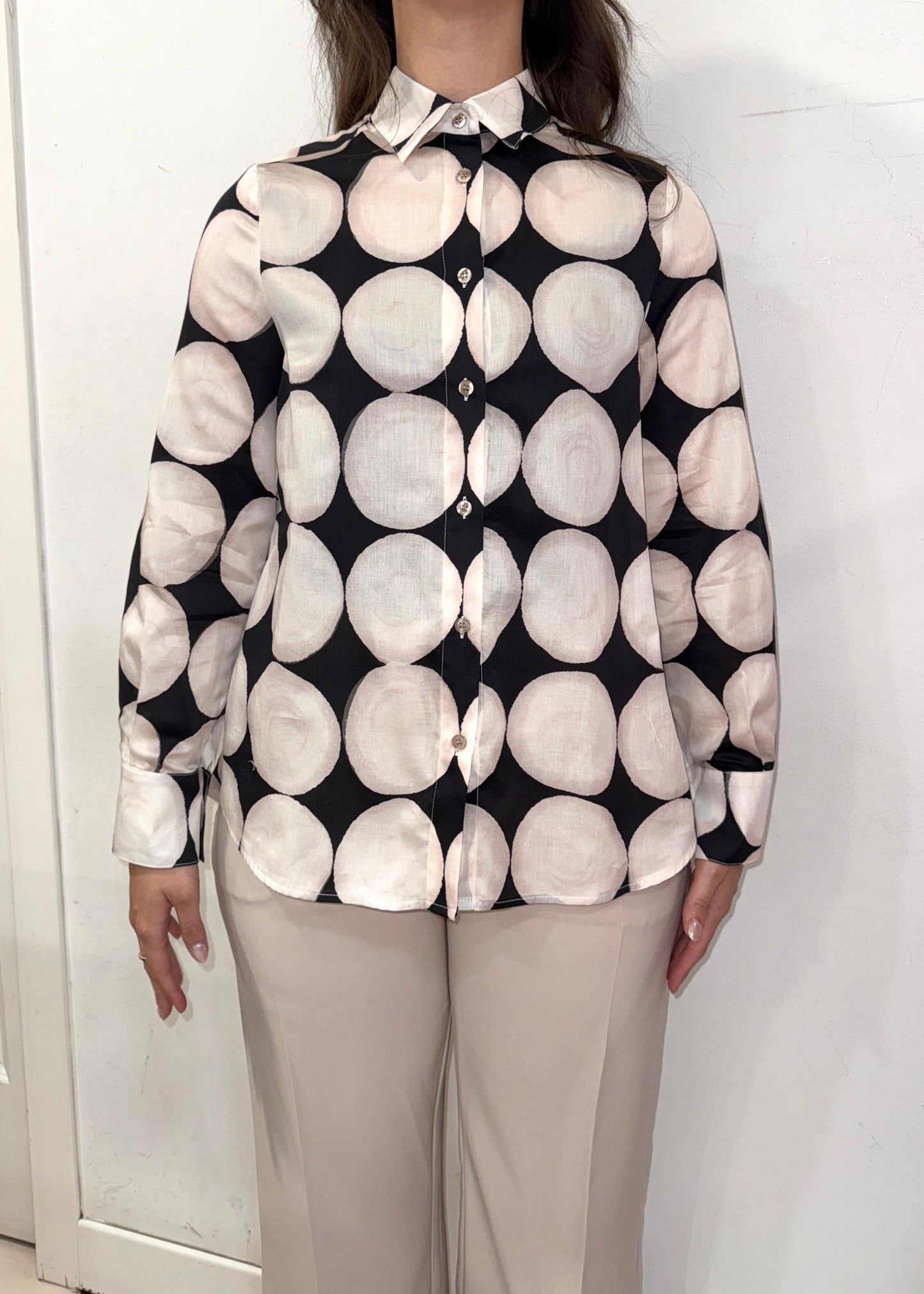 Camicia a pois doppio tessuto