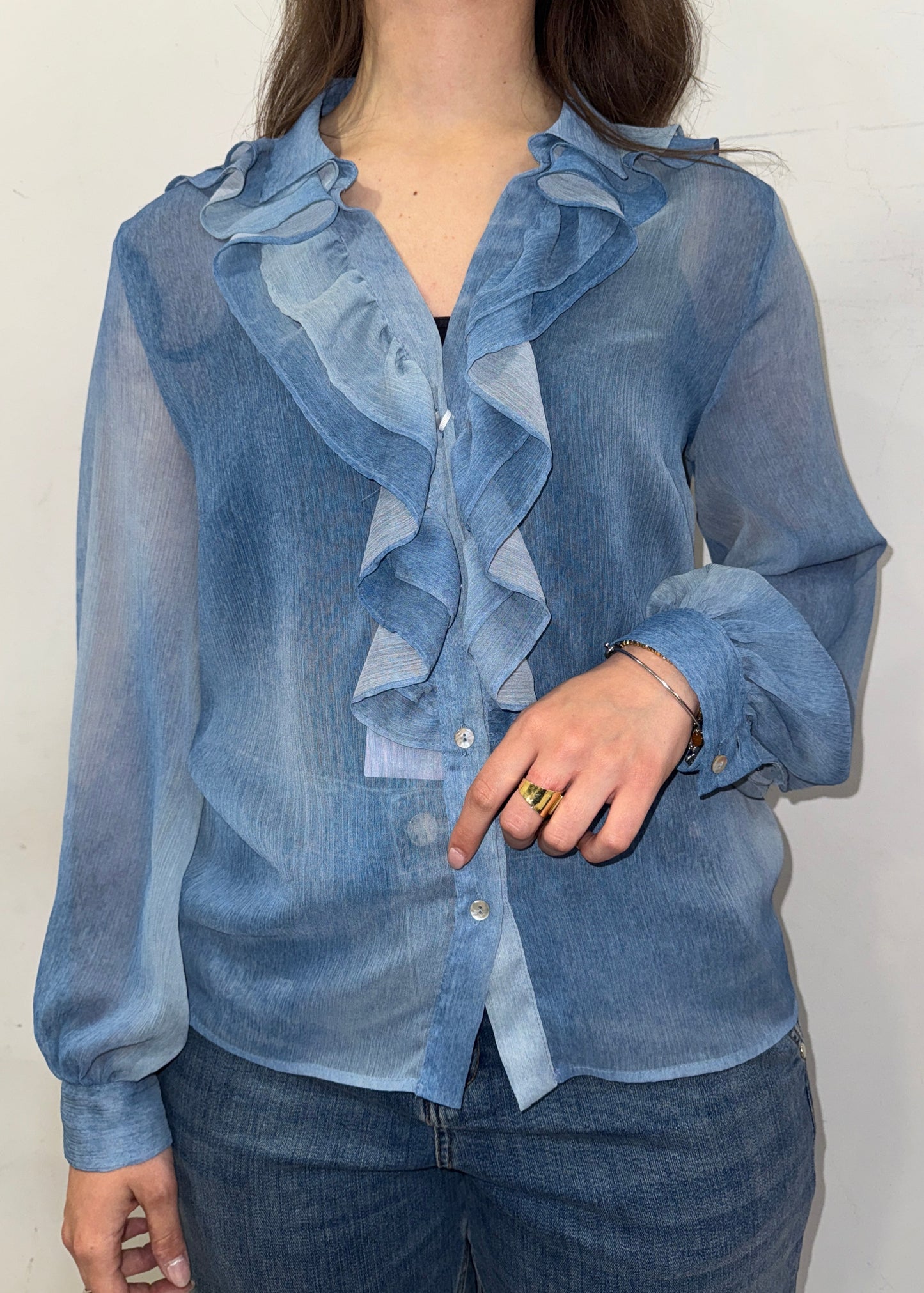 Blusa stampa denim iBlues