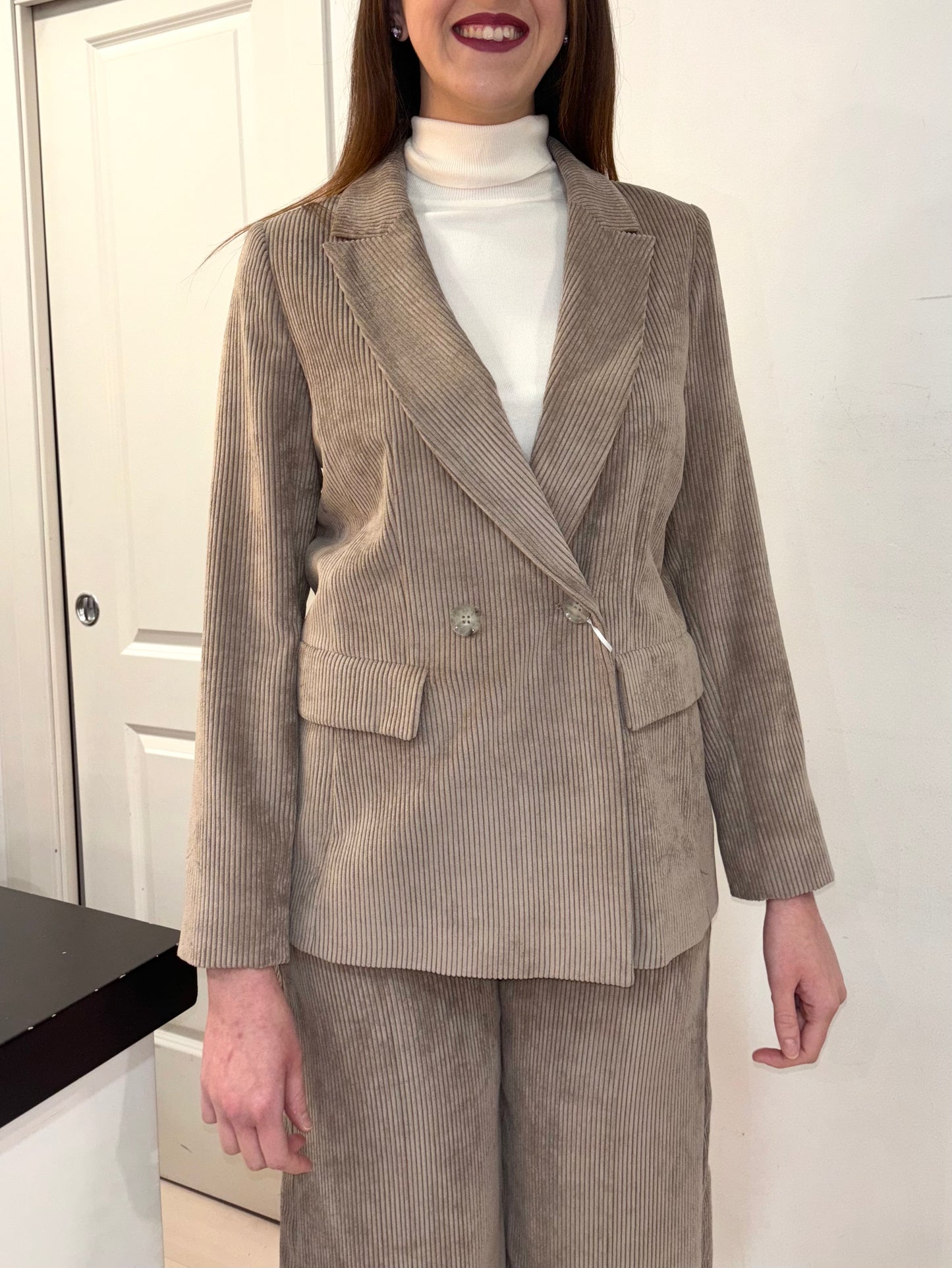 Giacca tailleur doppio petto velluto
