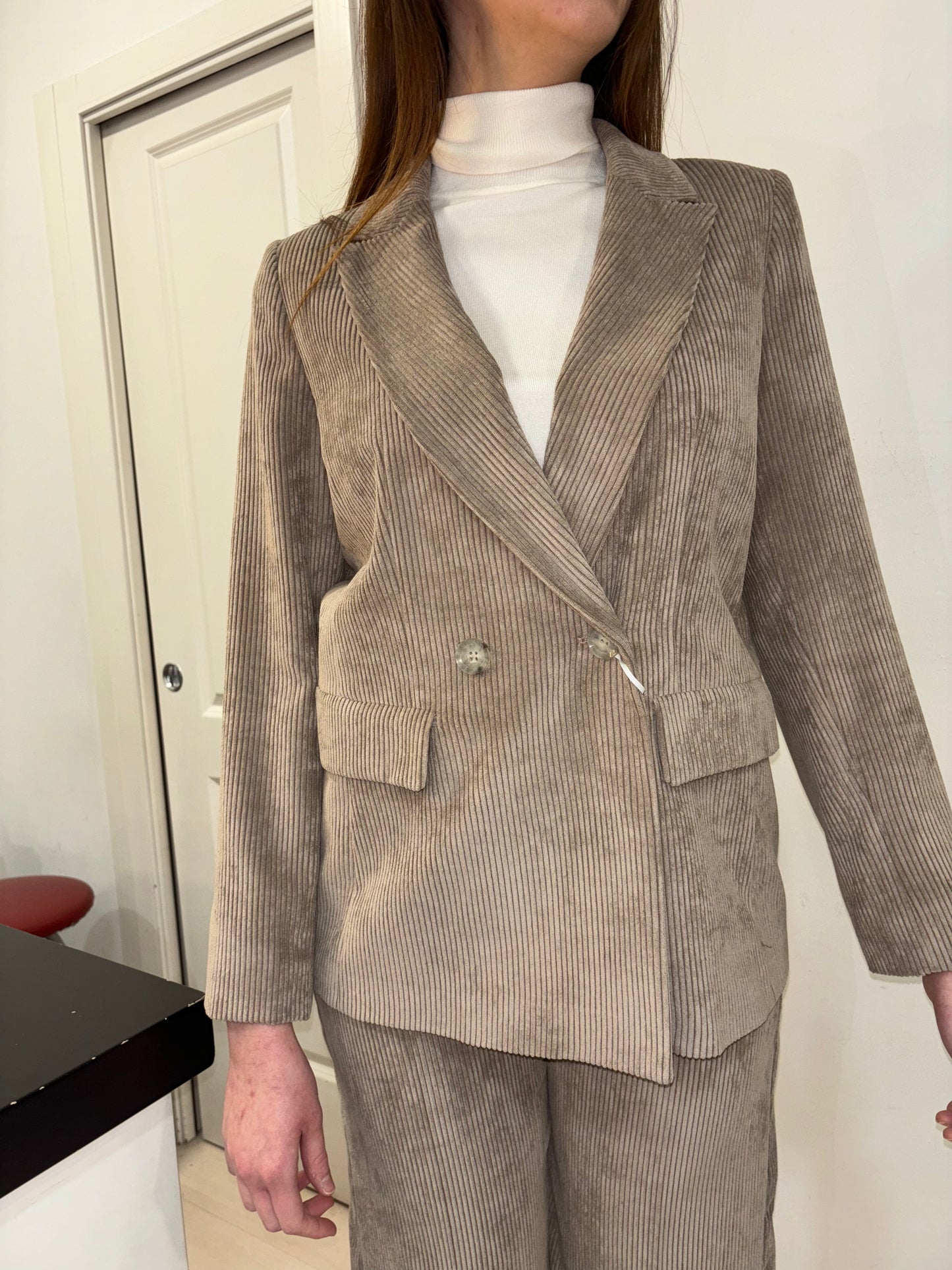 Giacca tailleur doppio petto velluto