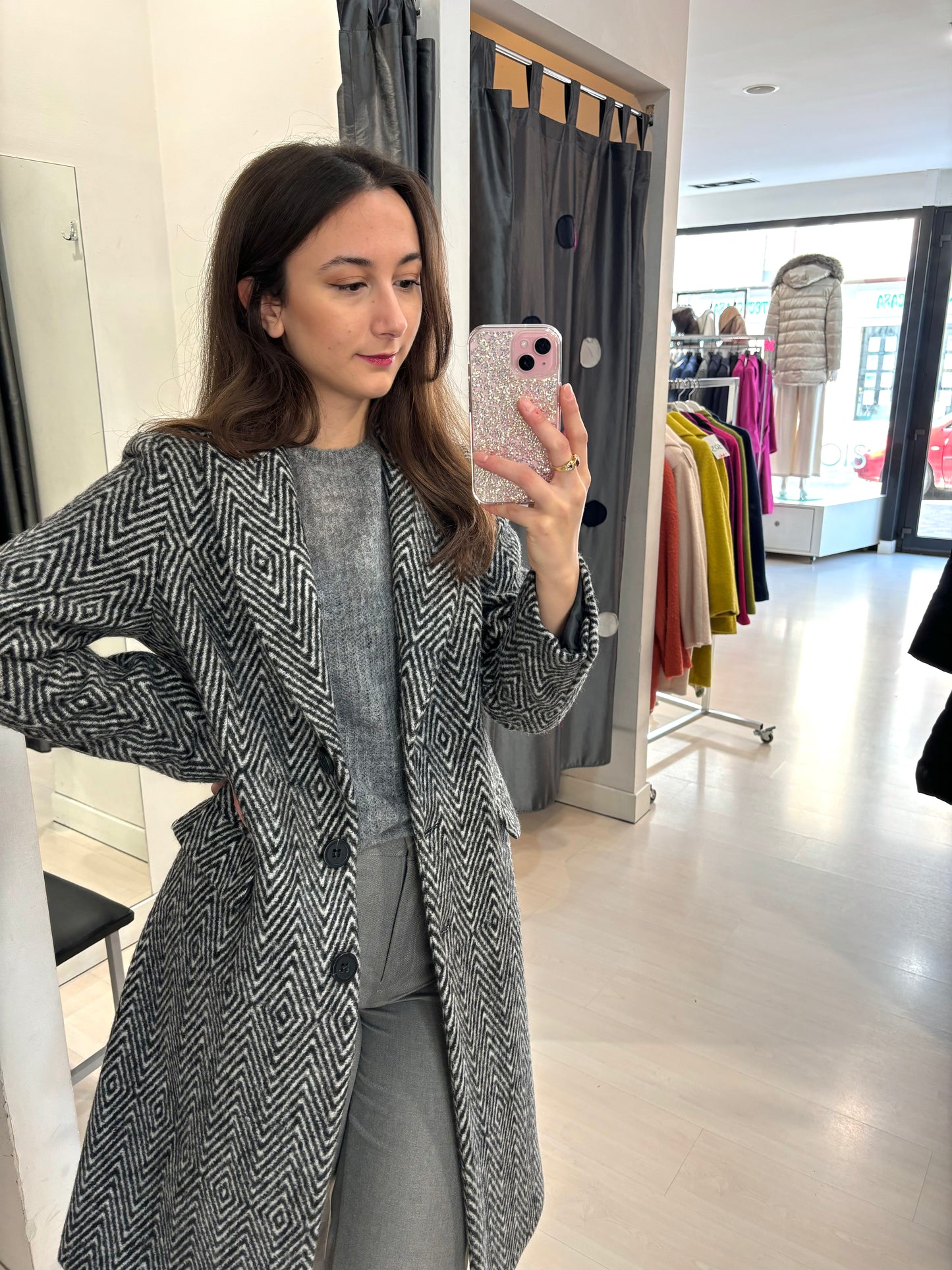 Cappotto monopetto spigato SANGERMANO