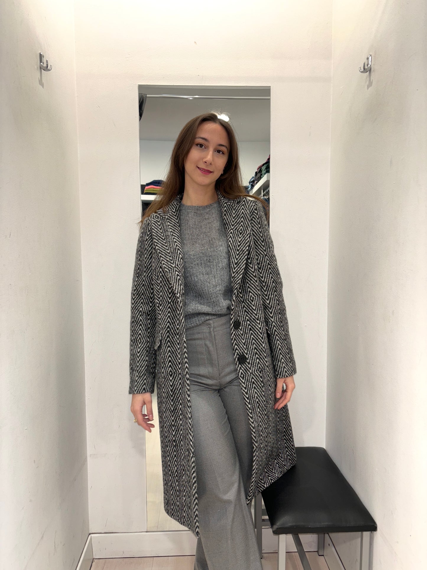 Cappotto monopetto spigato SANGERMANO