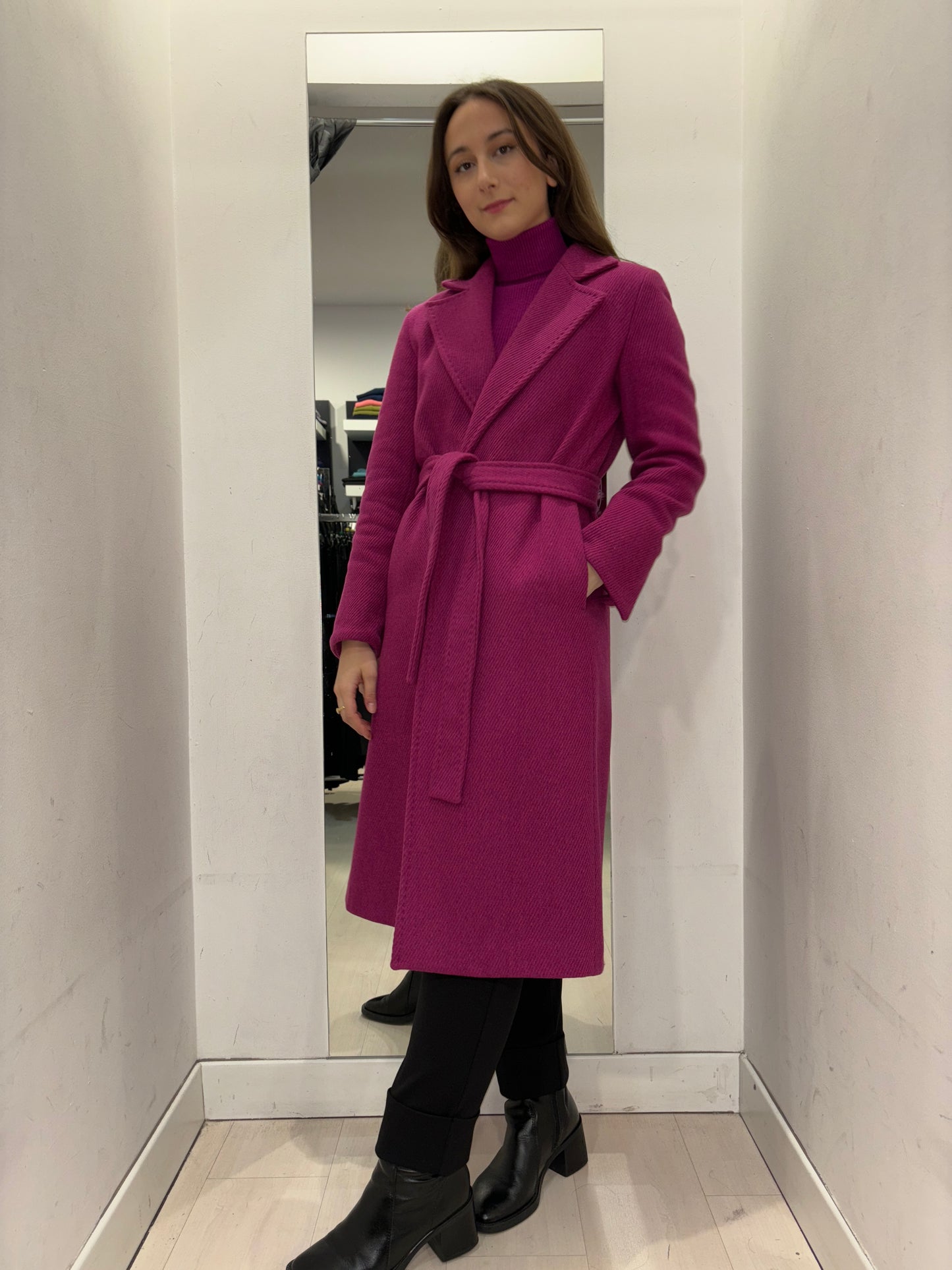 Cappotto magenta SANGERMANO